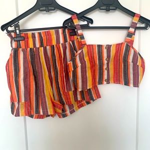 Striped shorts and top set